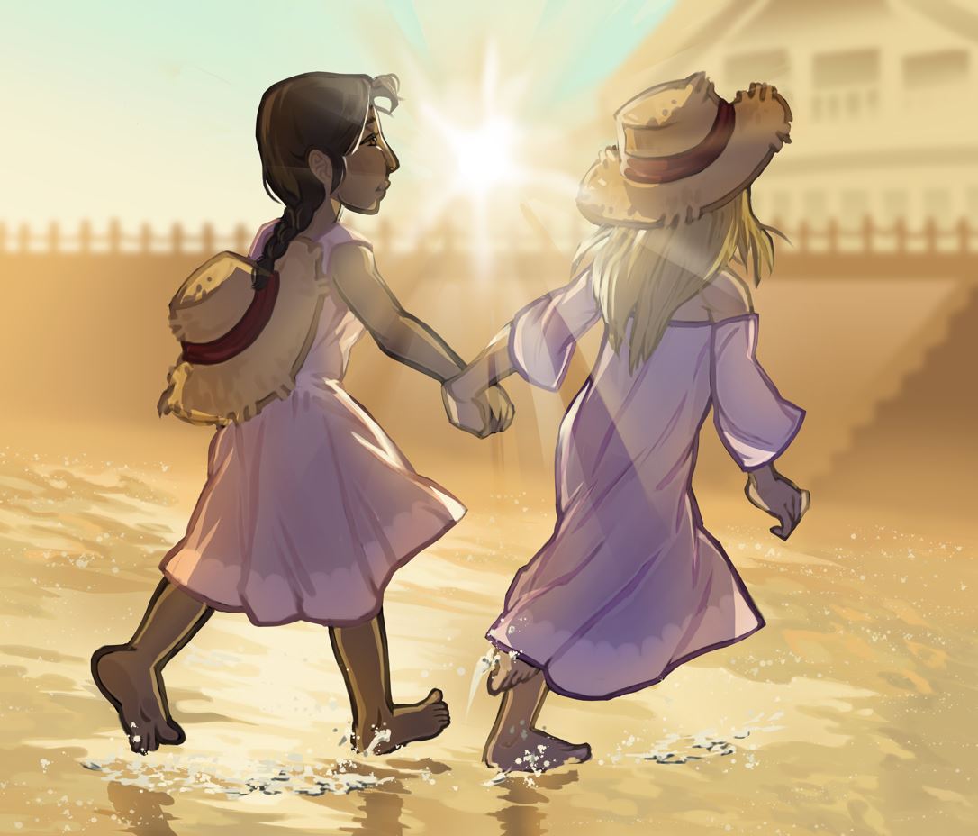 L’Asme i la Kilia corren per la platja